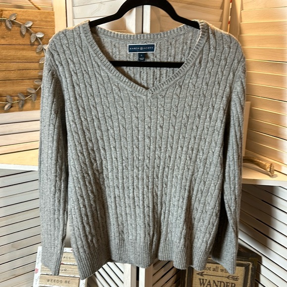Karen Scott Sweaters - Karen Scott Gray Cable Sweater